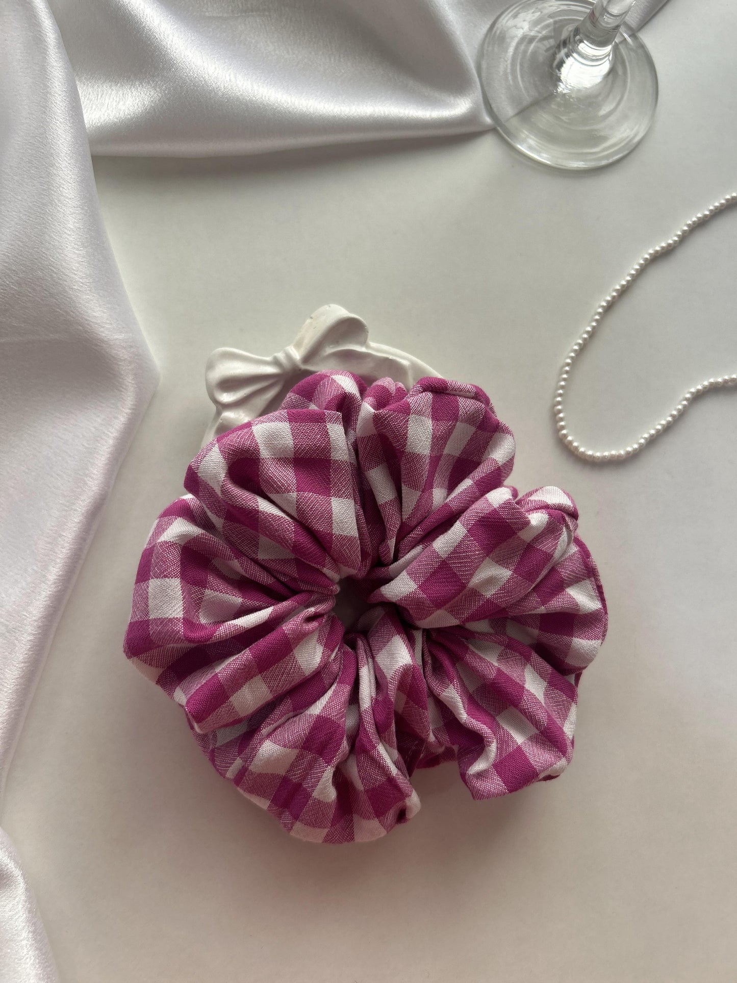 Mulberry Gingham Cloud XL Scrunchie