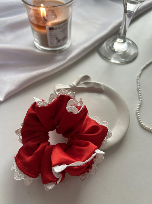 Ruby Romance Lace Scrunchie