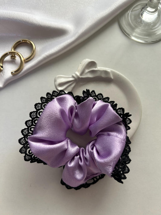 Lavender Midnight Lace Scrunchie