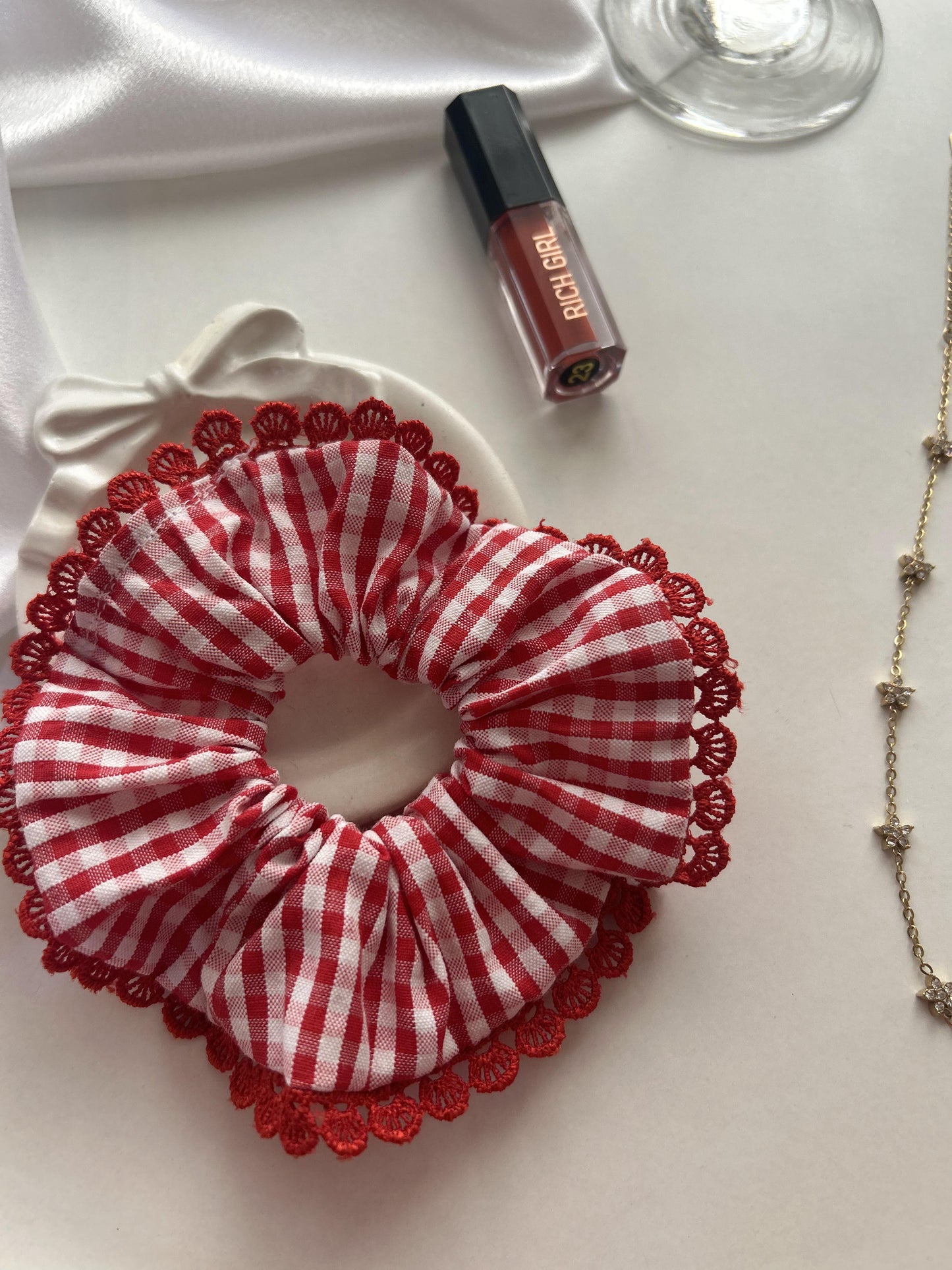 Retro Romance Lace Scrunchie