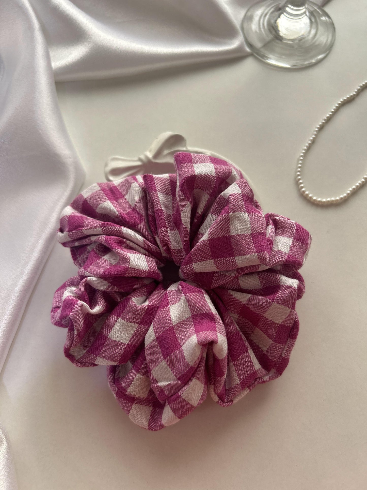 Mulberry Gingham Cloud XL Scrunchie