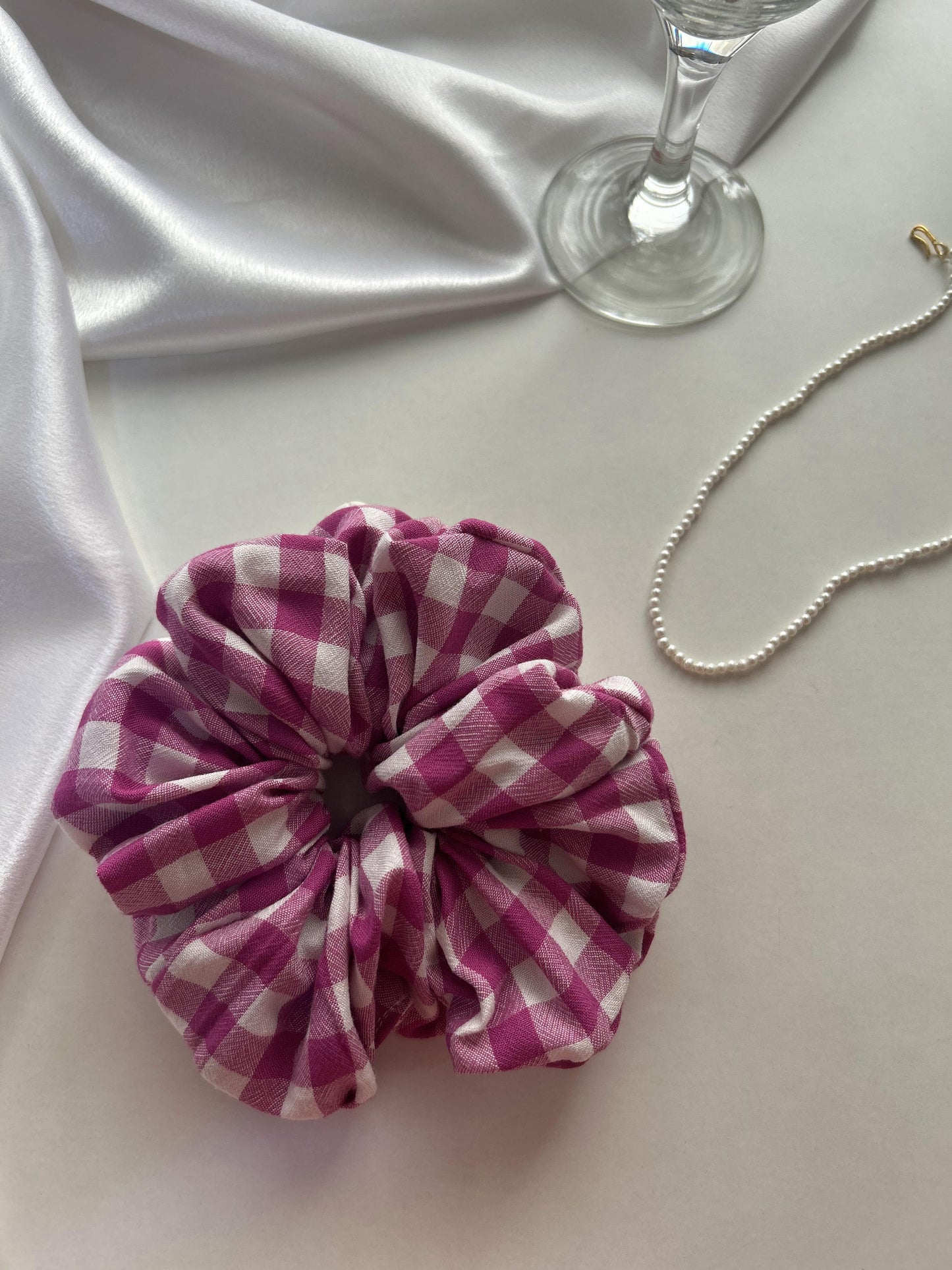 Mulberry Gingham Cloud XL Scrunchie