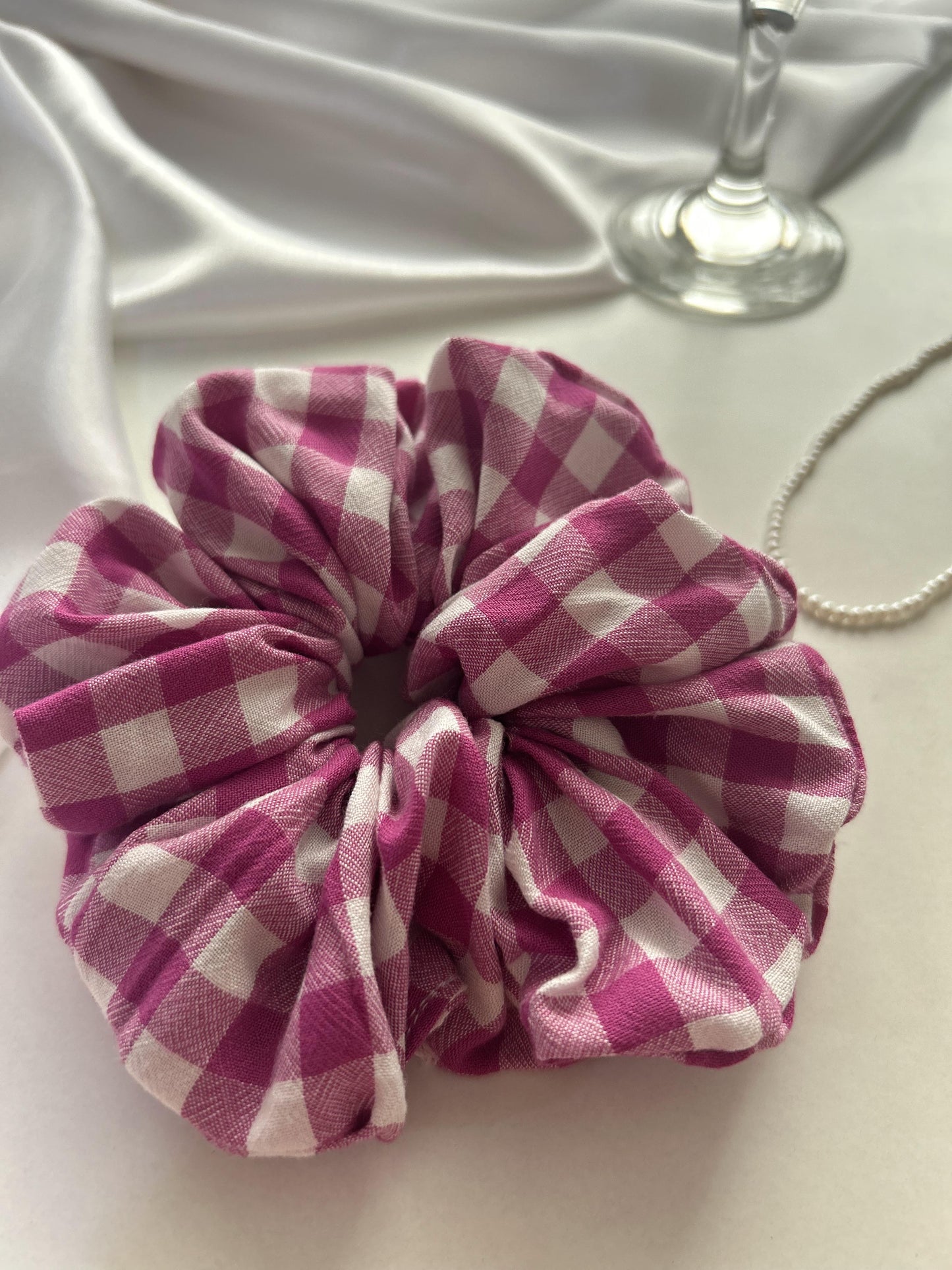 Mulberry Gingham Cloud XL Scrunchie