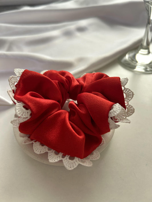 Ruby Romance Lace Scrunchie