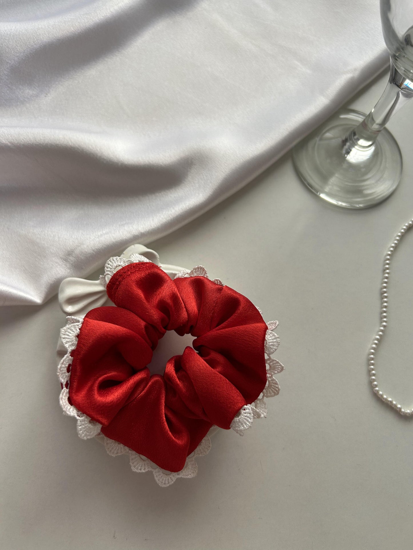 Ruby Romance Lace Scrunchie