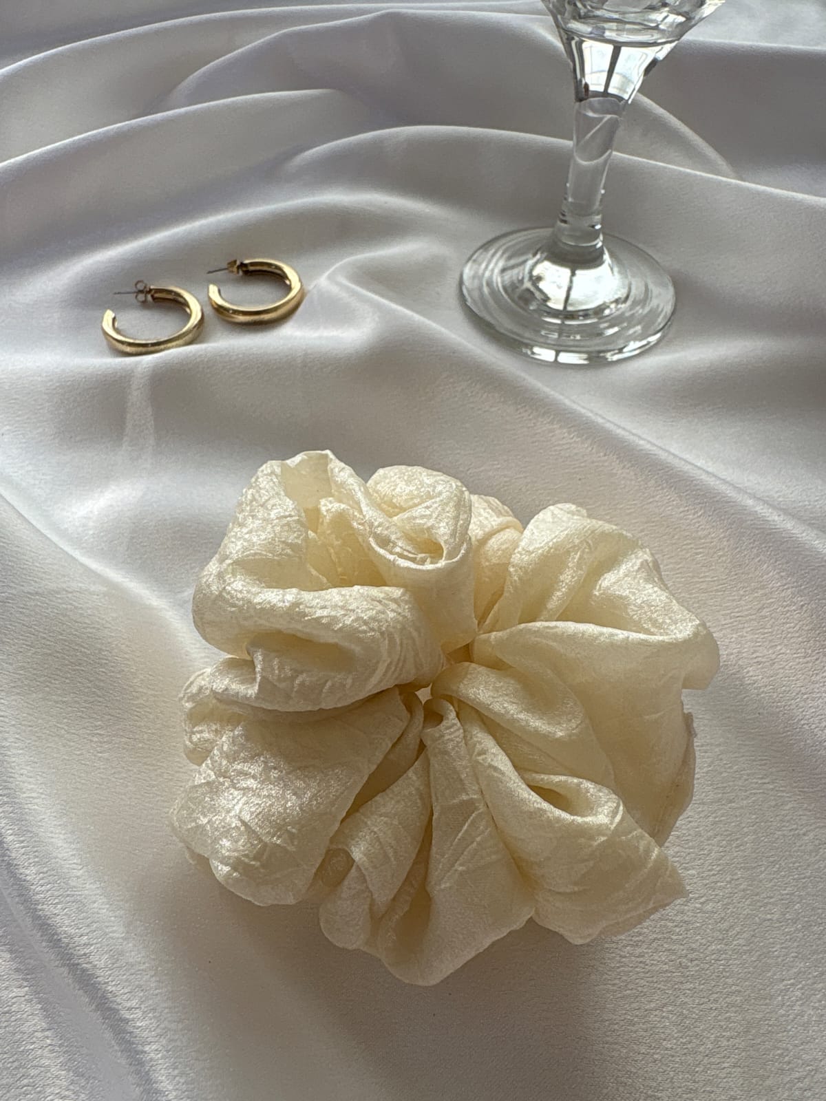 Premium crushed organza hair scrunchie