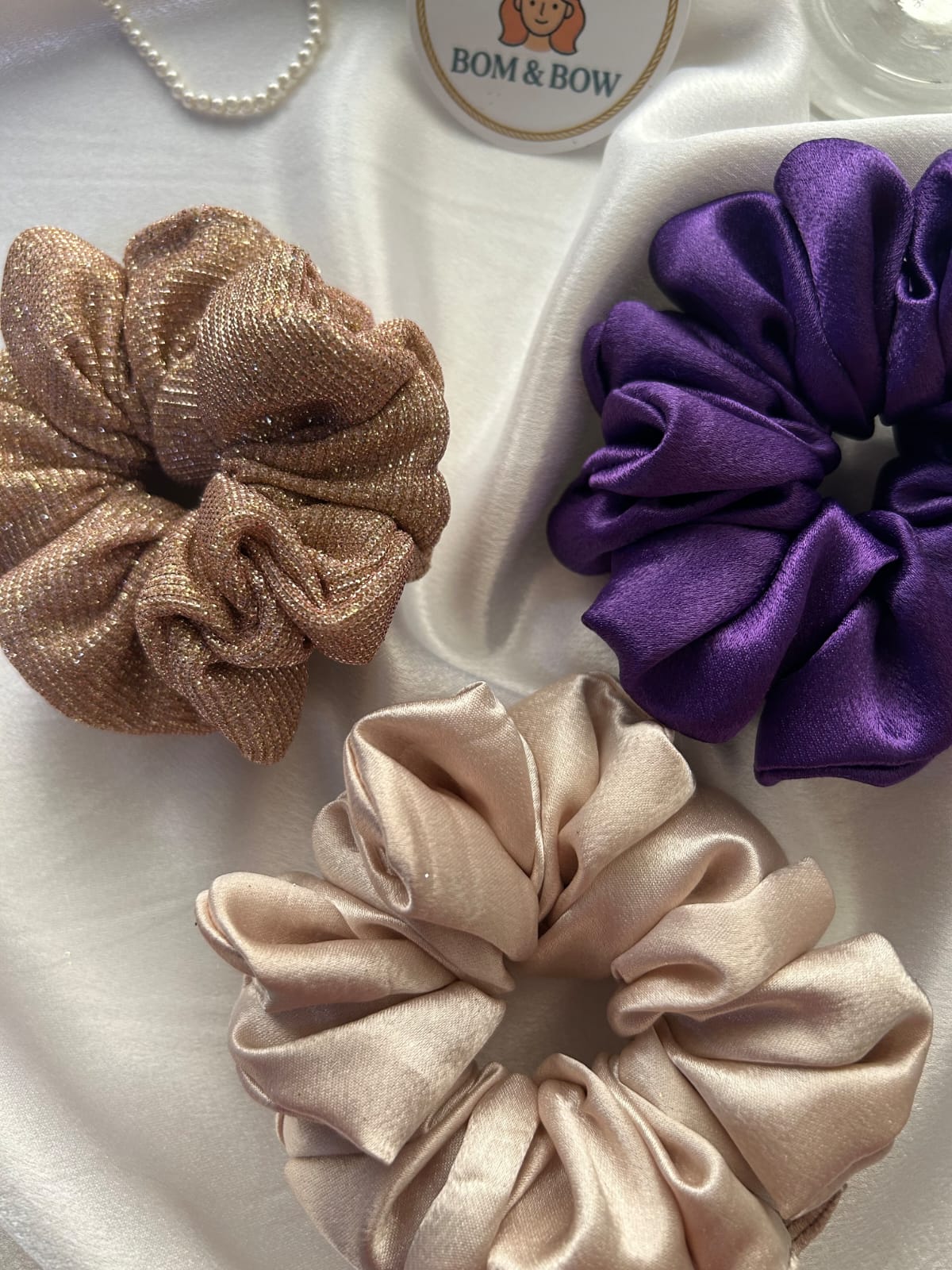 Elegant scrunchie combo by Bom and Bow
