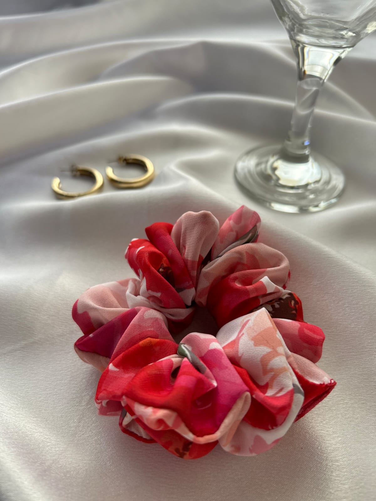 The Crimson Bloom Scrunchie