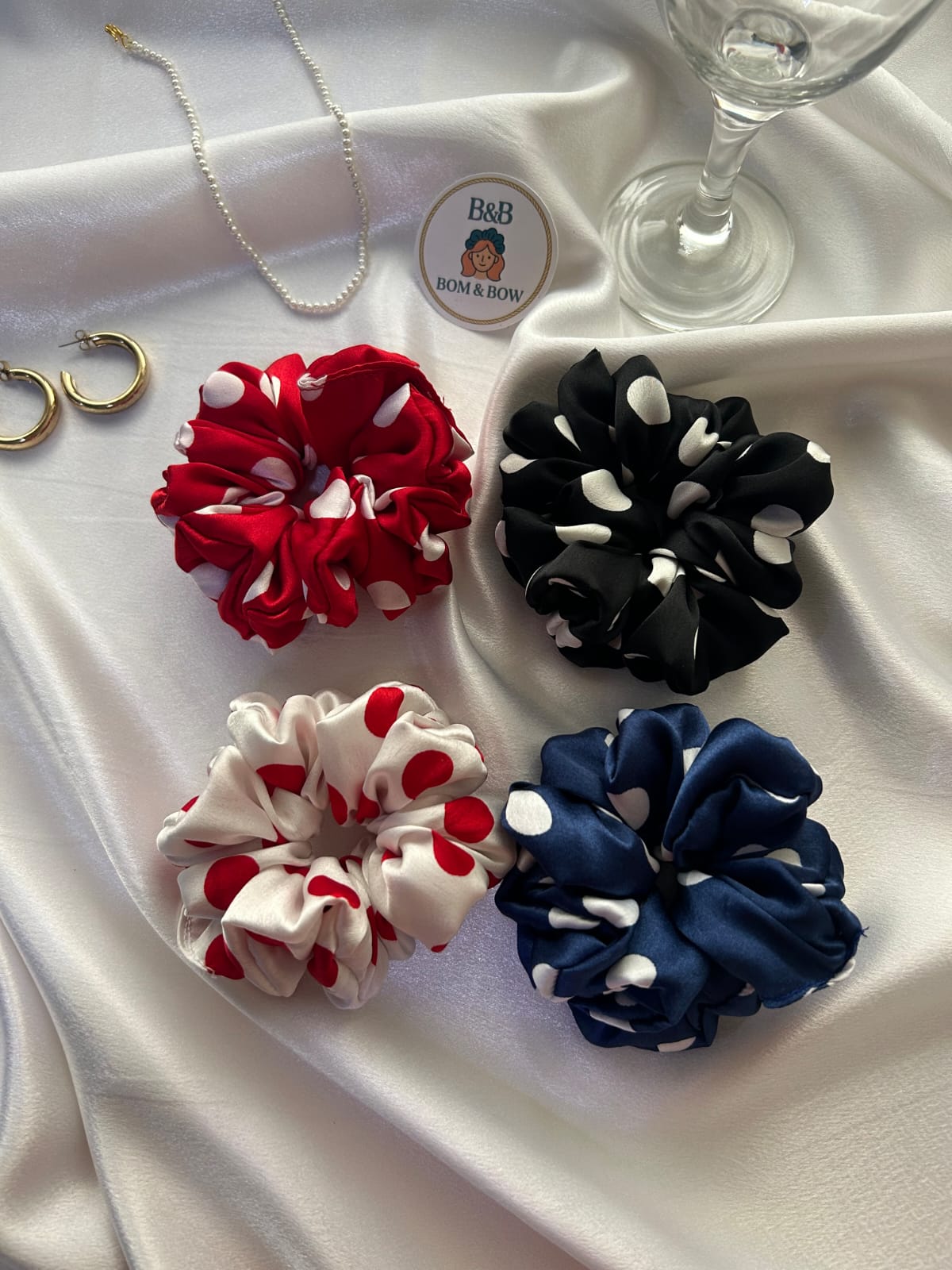 4 piece printed scrunchie combo