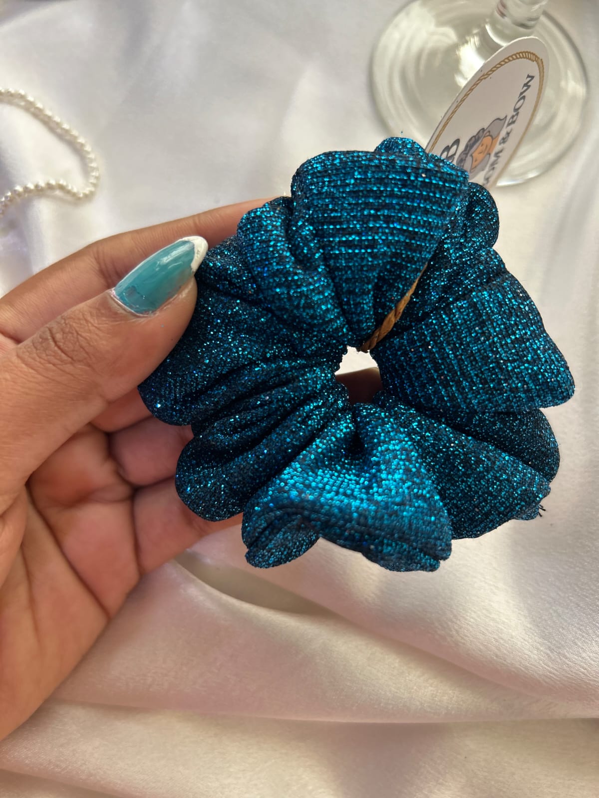 The Peacock Glitz Scrunchie