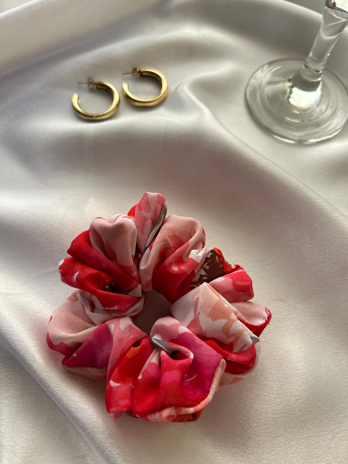 The Crimson Bloom Scrunchie
