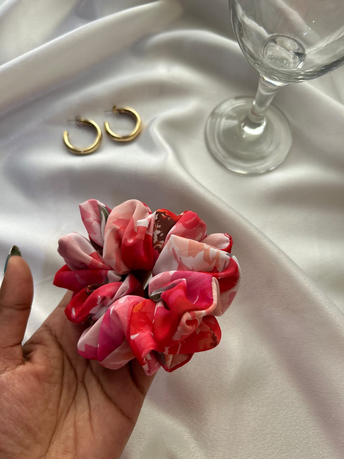 The Crimson Bloom Scrunchie