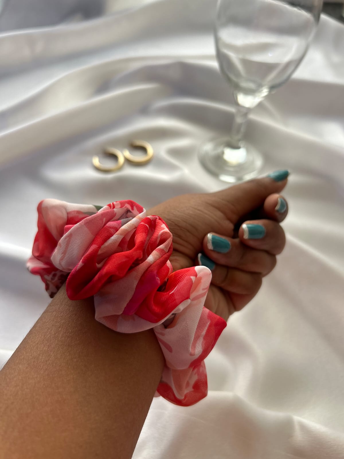The Crimson Bloom Scrunchie